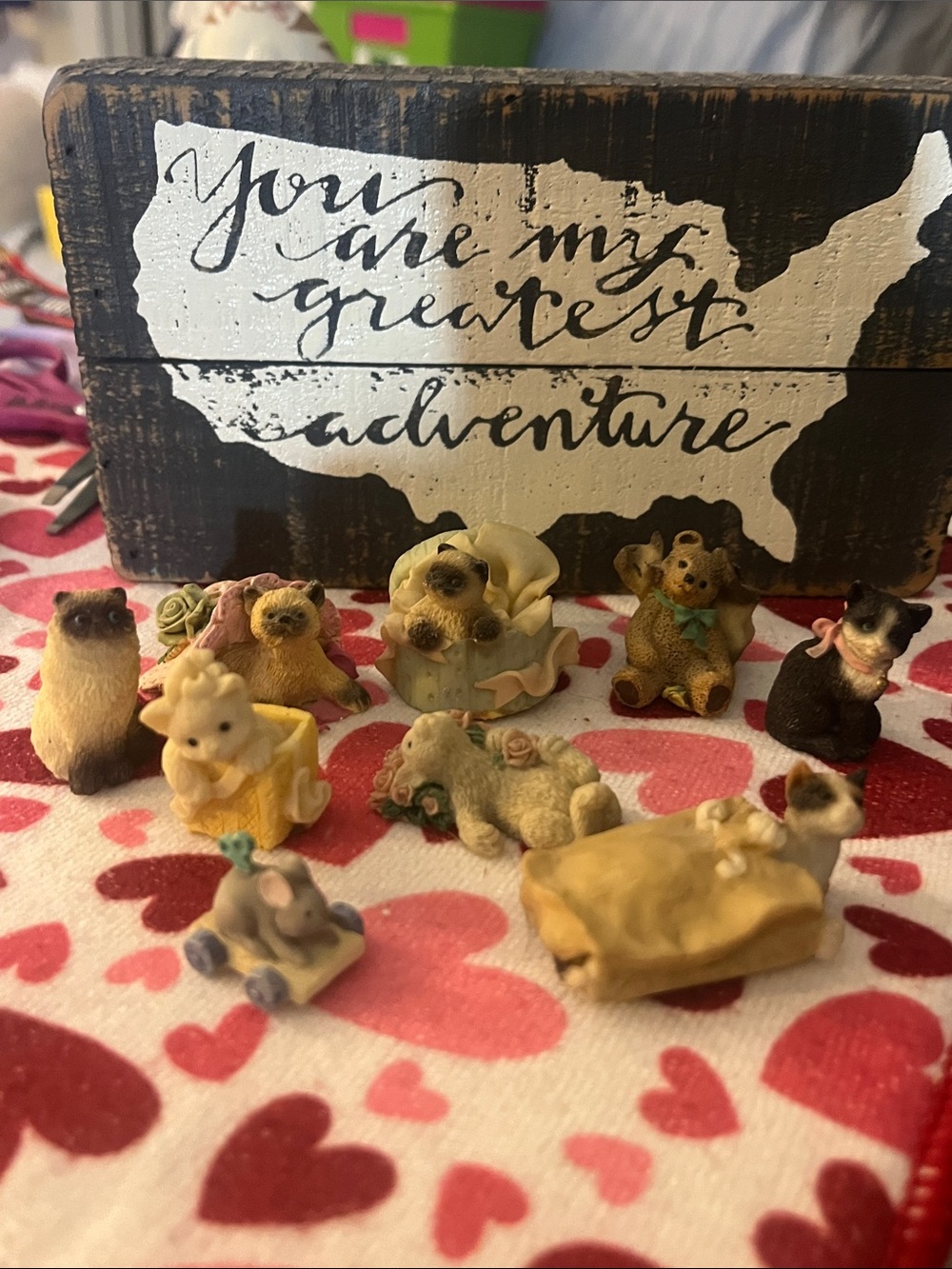 Vintage United Designs “Itty Bitty Critters” 9pc lot of playful mini kittens
